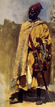  Egyptian Oil Painting - Moorish Guard Persian Egyptian Indian Edwin Lord Weeks